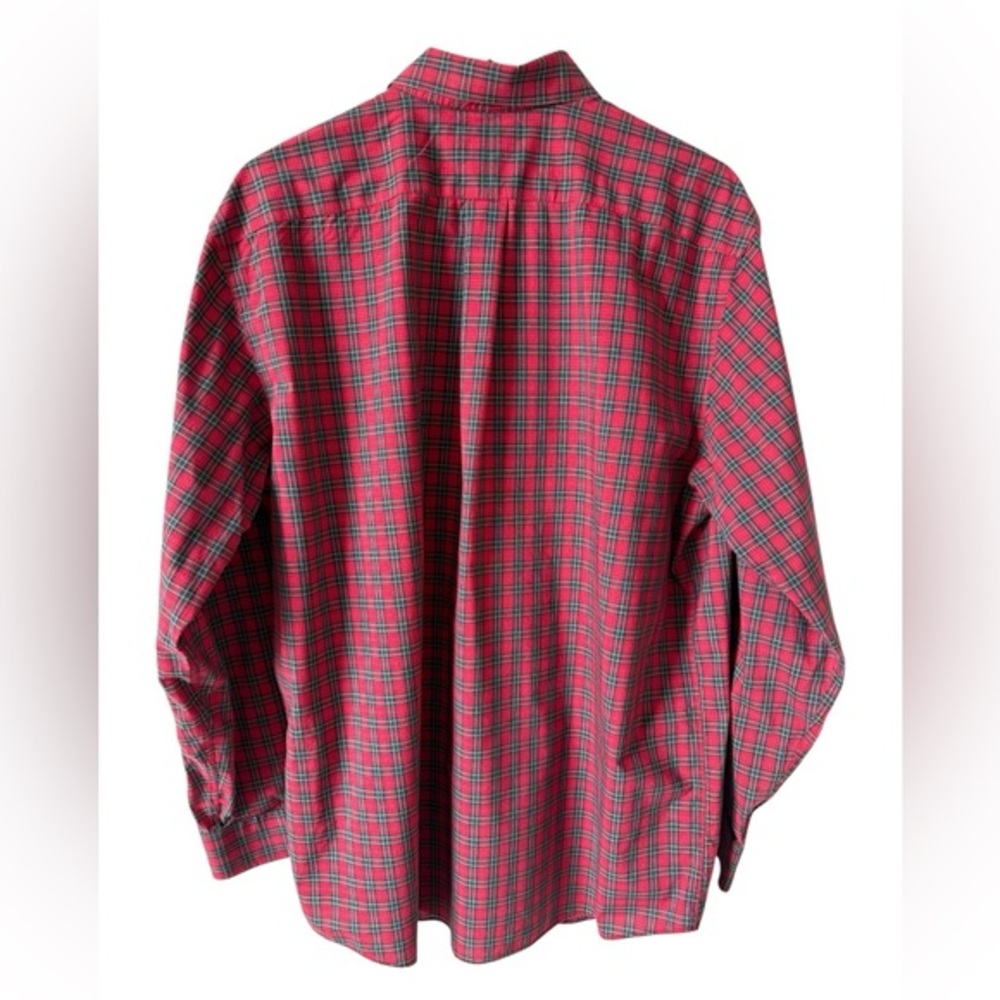 L.L.Bean L Regular Red Green Plaid Button Down Shirt 100% Cotton - Picture 2 of 6